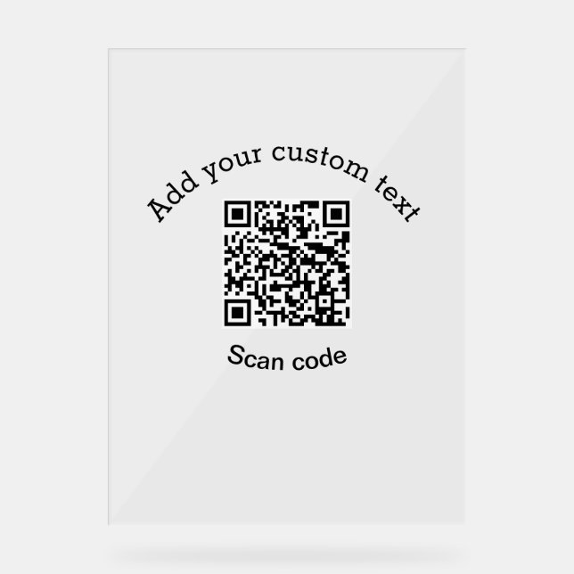 Hinzufügen eines benutzerdefinierten QR-Codegeschä Acrylschild (Vorderseite)