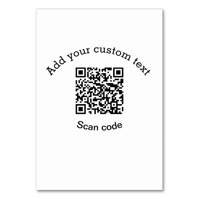 Hinzufügen eines benutzerdefinierten QR-Codegeschä Tischnummer (Vorderseite)