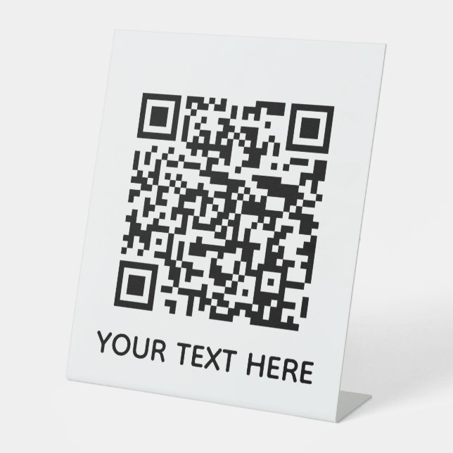 Hinzufügen eines eigenen QR Code Text Scan-Menülin Sockelschild (Vorderseite)