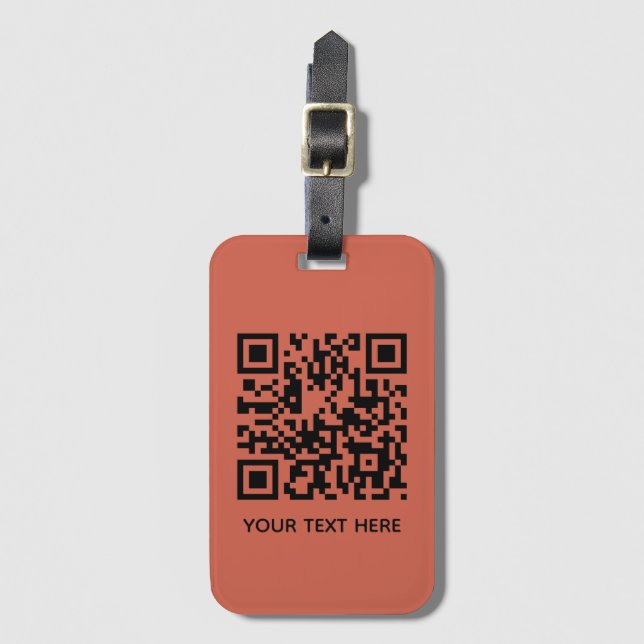 Hinzufügen eines eigenen QR Code Text Scan Minimal Gepäckanhänger (Vorderseite Vertikal)