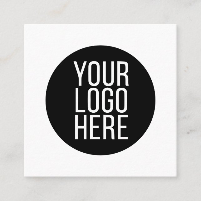Hinzufügen eines Logos mit einfacher Minimalistisc Quadratische Visitenkarte (Vorderseite)