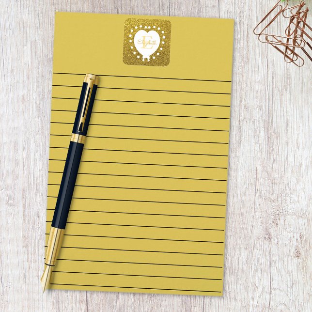 Hinzufügen eines Namens und eines Monogramms Gold  Quadratischer Aufkleber (template monogram 1.5" sticker)