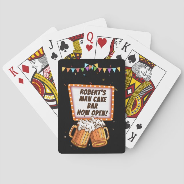 Hinzufügen eines Namensänderungs-Text-Man-Höhle-Ba Spielkarten (Rückseite)