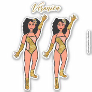 Hinzufügen eines Namenstänzerstickers Gold & Diamo Aufkleber