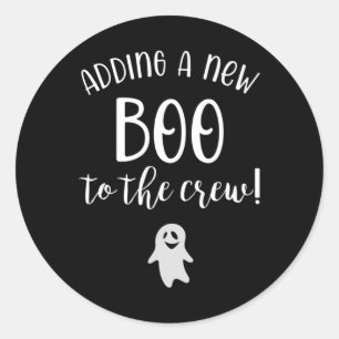 Hinzufügen eines neuen Boos zur Crew Halloween-Sch Runder Aufkleber