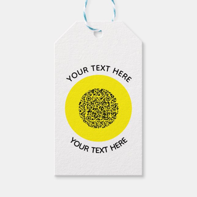 Hinzufügen eines QR-Code-Textscans Minimal Geschenkanhänger (Vorderseite)