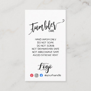 Hinzufügen IHRER LOGO Tumbler CARE Vinyl-Geschäft  Visitenkarte