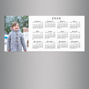 Hinzufügen Ihres Fotos 2026 Kalender Weißes Magnet