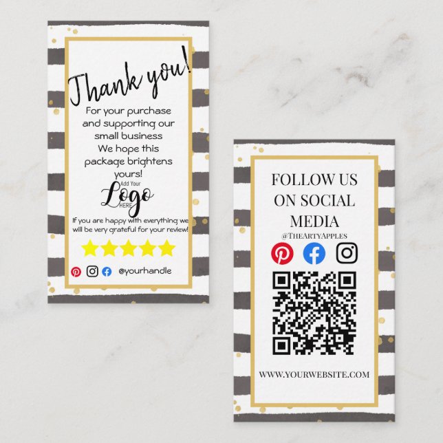 Hinzufügen IHRES LOGO danke Ihnen, die Einsteckkar Visitenkarte (Vorne/Hinten)