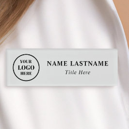 Hinzufügen Ihres Logobetriebs Grau Mitarbeiter Namenschild