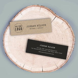 Hinzufügen Ihres Logos Rustic Kraft Schreibmaschi Mini Visitenkarte