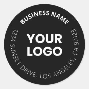 Hinzufügen Ihres Logos und bearbeitbaren Rundschre Runder Aufkleber
