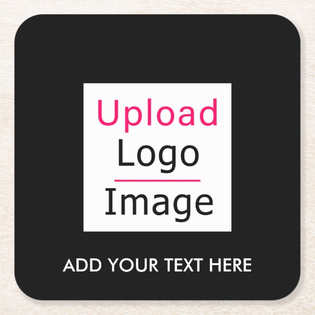 Hinzufügen Ihres Logos und benutzerdefinierten Tex Rechteckiger Pappuntersetzer (Vorderseite)