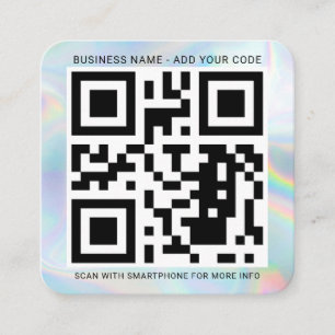 Hinzufügen Ihres Logos und QR-Code DIY Holographic Quadratische Visitenkarte