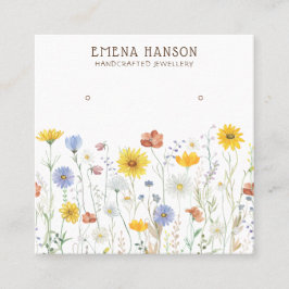 Hinzufügen Ihres Logos, Wildblume des Holders Ohrr Quadratische Visitenkarte