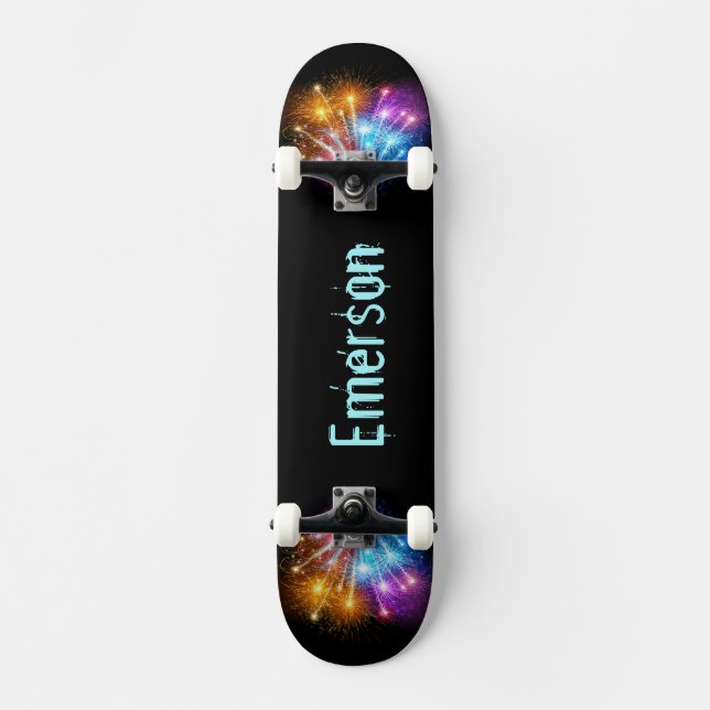 Hinzufügen Ihres Namens für das Firework-Skateboar Skateboard (Vorderseite)