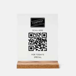 Hinzufügen Ihres QR-Codes und des Geschäftslogos Acrylschild