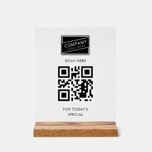 Hinzufügen Ihres QR-Codes und des Geschäftslogos Acrylschild