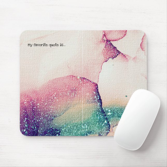 Hinzufügen Ihres Sprichworts zu Aquarellfarben Tex Mousepad (Mit Mouse)