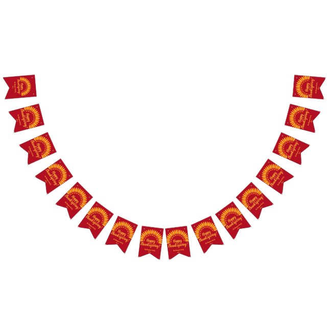 Hinzufügen Jahr glücklich Thanksgiving Yellows Red Wimpelkette (Alle)