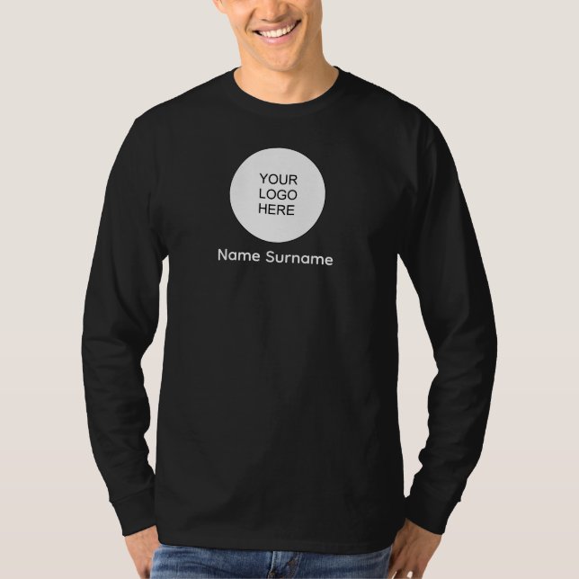 Hinzufügen-Logo hier Mens doppelseitige Langschlan T-Shirt (Vorderseite)