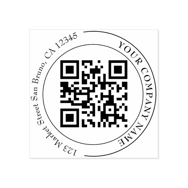 Hinzufügen | MODERNE LOGOS-ADRESSE QR CODE Gummistempel (Prägung)