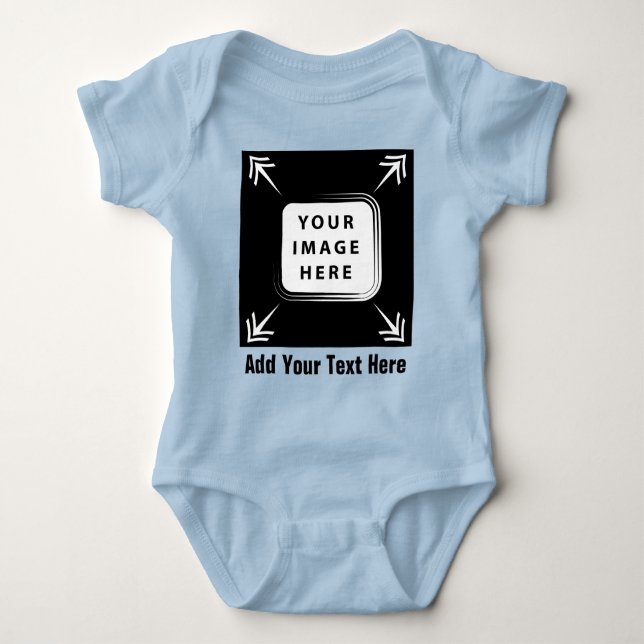 Hinzufügen Personalisierter Foto Image Kleinkind G Baby Strampler (Vorderseite)