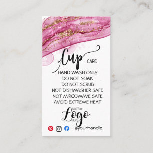 HINZUFÜGEN SIE IHR LOGO-Cup CARE CARDS-Vinyl-Gesch Visitenkarte