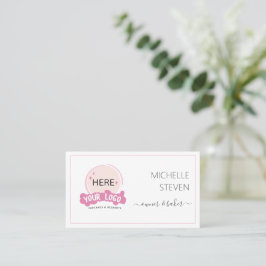 Hinzufügen Sie Ihr Logo Pink Bakery Business Card Visitenkarte
