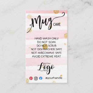 HINZUFÜGEN SIE IHR LOGO Tasse CARE CARDS-Vinyl-Ges Visitenkarte