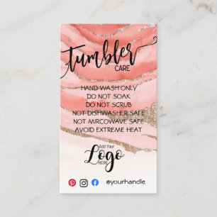 HINZUFÜGEN SIE IHR LOGO TUMBLER CARE CARDS-Vinyl-G Visitenkarte