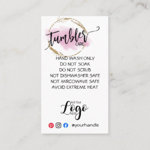 HINZUFÜGEN SIE IHR LOGO TUMBLER CARE CARDS-Vinyl-G Visitenkarte