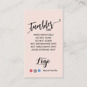 HINZUFÜGEN SIE IHR LOGO TUMBLER CARE CARDS-Vinyl-G Visitenkarte