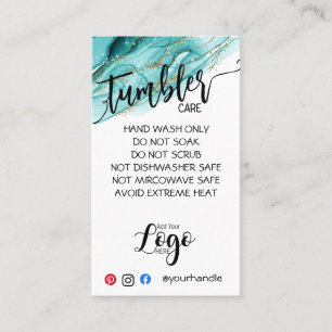 HINZUFÜGEN SIE IHR LOGO TUMBLER CARE CARDS-Vinyl-G Visitenkarte