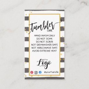 HINZUFÜGEN SIE IHR LOGO TUMBLER CARE CARDS-Vinyl-G Visitenkarte