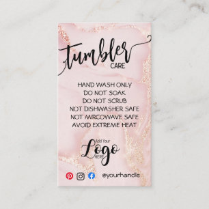 HINZUFÜGEN SIE IHR LOGO TUMBLER CARE CARDS-Vinyl-G Visitenkarte