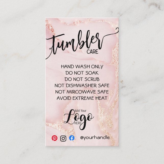 HINZUFÜGEN SIE IHR LOGO TUMBLER CARE CARDS-Vinyl-G Visitenkarte (Vorderseite)