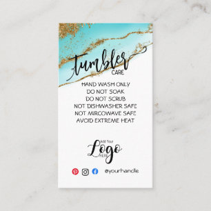 HINZUFÜGEN SIE IHR LOGO TUMBLER CARE CARDS-Vinyl- Visitenkarte