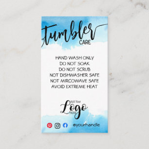 HINZUFÜGEN SIE IHR LOGO TUMBLER CARE CARDS-Vinyl- Visitenkarte
