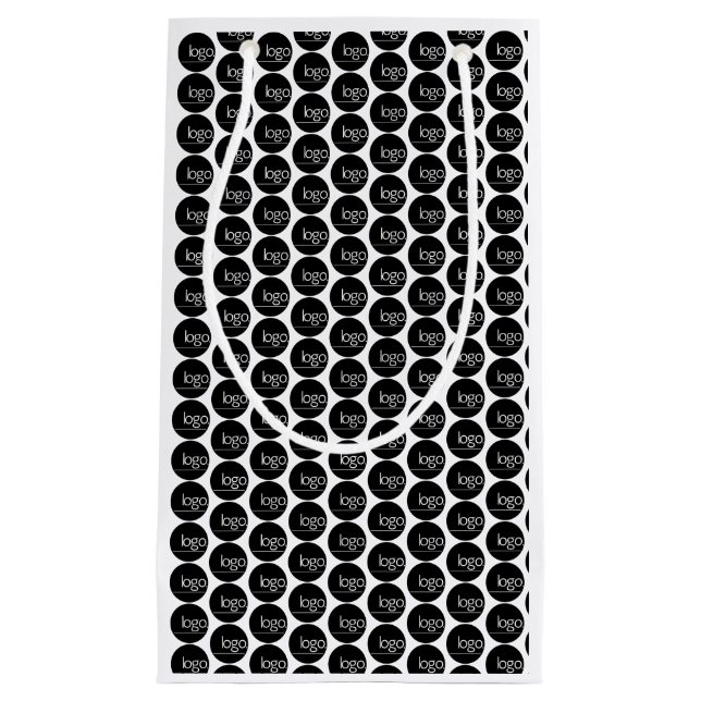 HINZUFÜGEN SIE IHRE EIGENE LOGO-WIEDERHOLENDE PATT KLEINE GESCHENKTÜTE (Vorderseite)