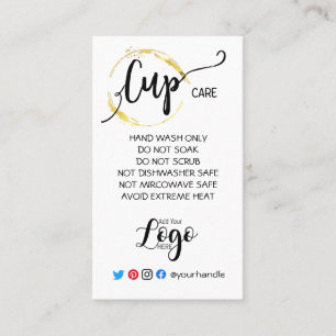 HINZUFÜGEN SIE IHRE LOGO Cup CARE CARDS Vinylgold Visitenkarte