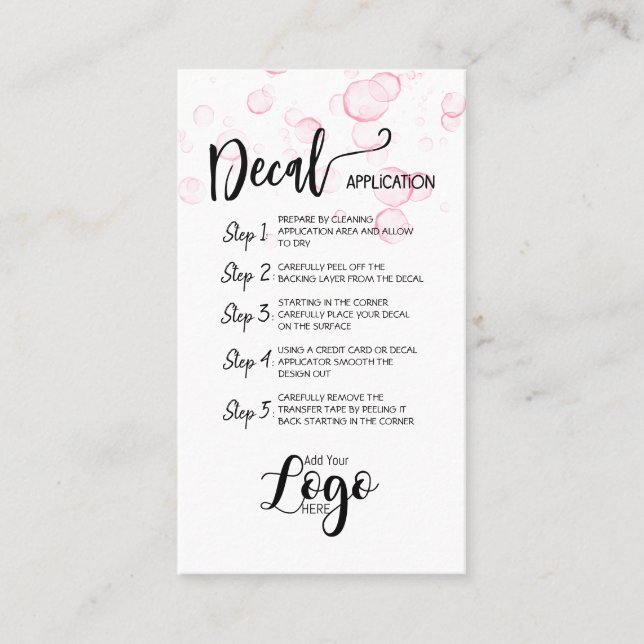 HINZUFÜGEN SIE IHRE LOGO-DRUCK-CARE-CARDS-Vinyl Visitenkarte (Vorderseite)