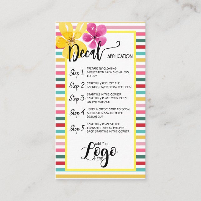 HINZUFÜGEN SIE IHRE LOGO-DRUCK-CARE-CARDS-Vinyl Visitenkarte (Vorderseite)