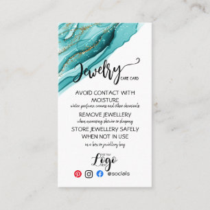 HINZUFÜGEN SIE IHRE LOGO Schmuck CARE CARDS UK Visitenkarte