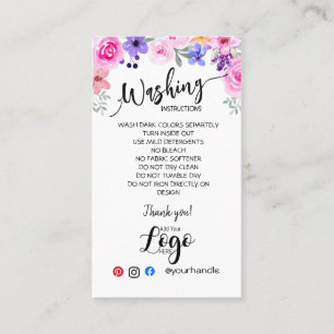 HINZUFÜGEN SIE IHRE LOGO-WÄSCHANWEISE PFLANZENKART VISITENKARTE