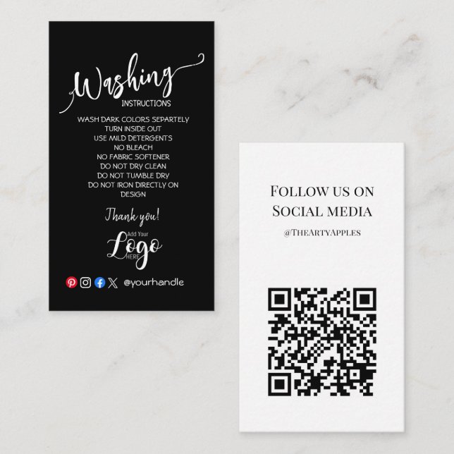 HINZUFÜGEN SIE IHRE LOGO-WÄSCHANWEISE PFLANZENKART VISITENKARTE (Vorne/Hinten)