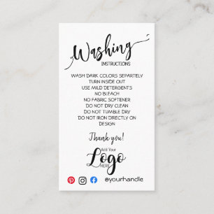 HINZUFÜGEN SIE IHRE LOGO-WÄSCHANWEISE PFLANZENKART VISITENKARTE