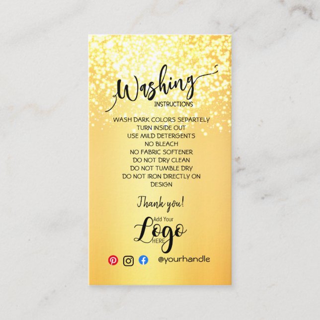 HINZUFÜGEN SIE IHRE LOGO-WÄSCHANWEISE PFLANZENKART VISITENKARTE (Vorderseite)