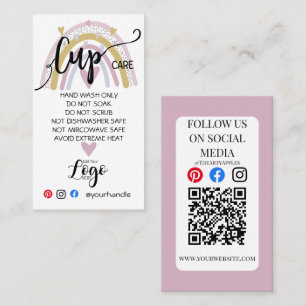 HINZUFÜGEN SIE IHREN LOGO Cup CARE Vinyl Business  Visitenkarte