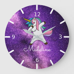HINZUFÜGEN SIE IHREN NAMEN/Lila Leerzeichen Große Wanduhr